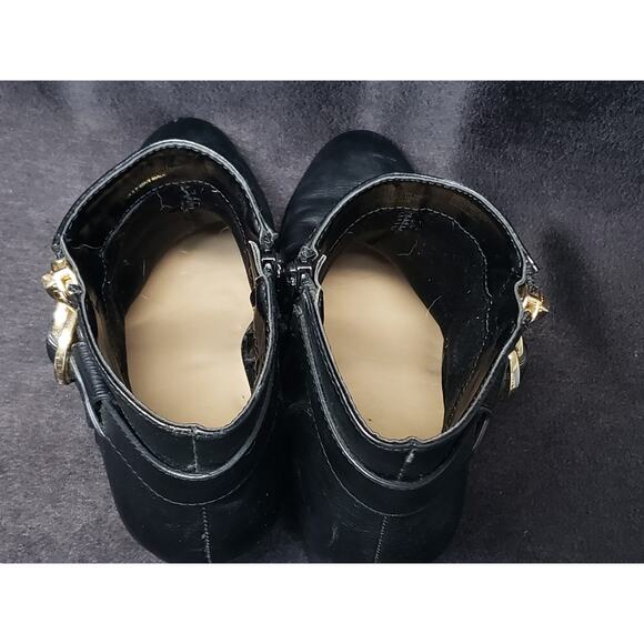 Apt 9 Black Buckled Bootie Block High Heel Side Zip Dress Up Ankle Boot Shoes - Picture 8 of 12